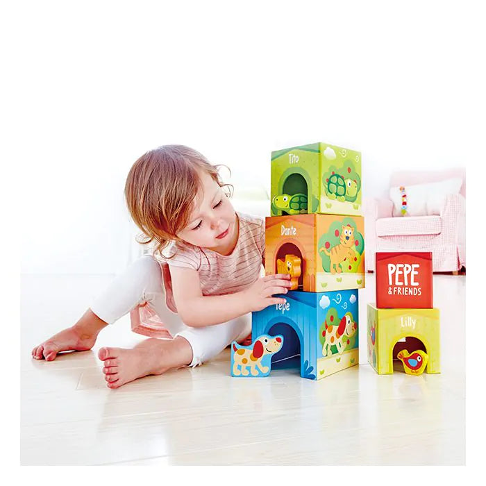 Stapeltoren blokken met dierenvrienden