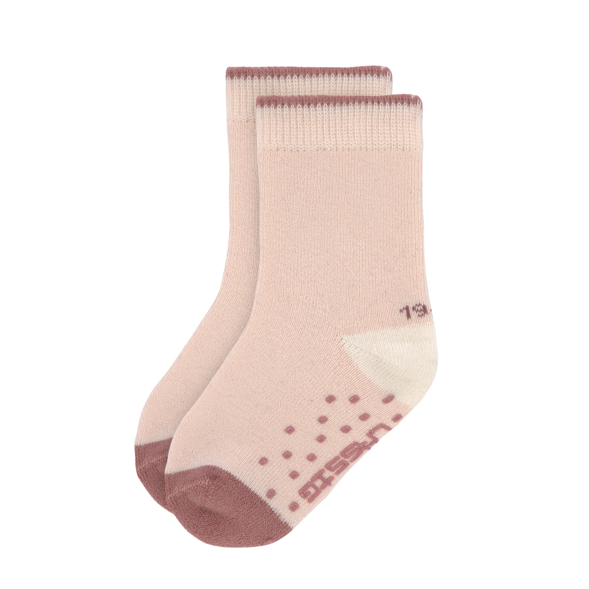 Antislip sokken beige/poeder roze