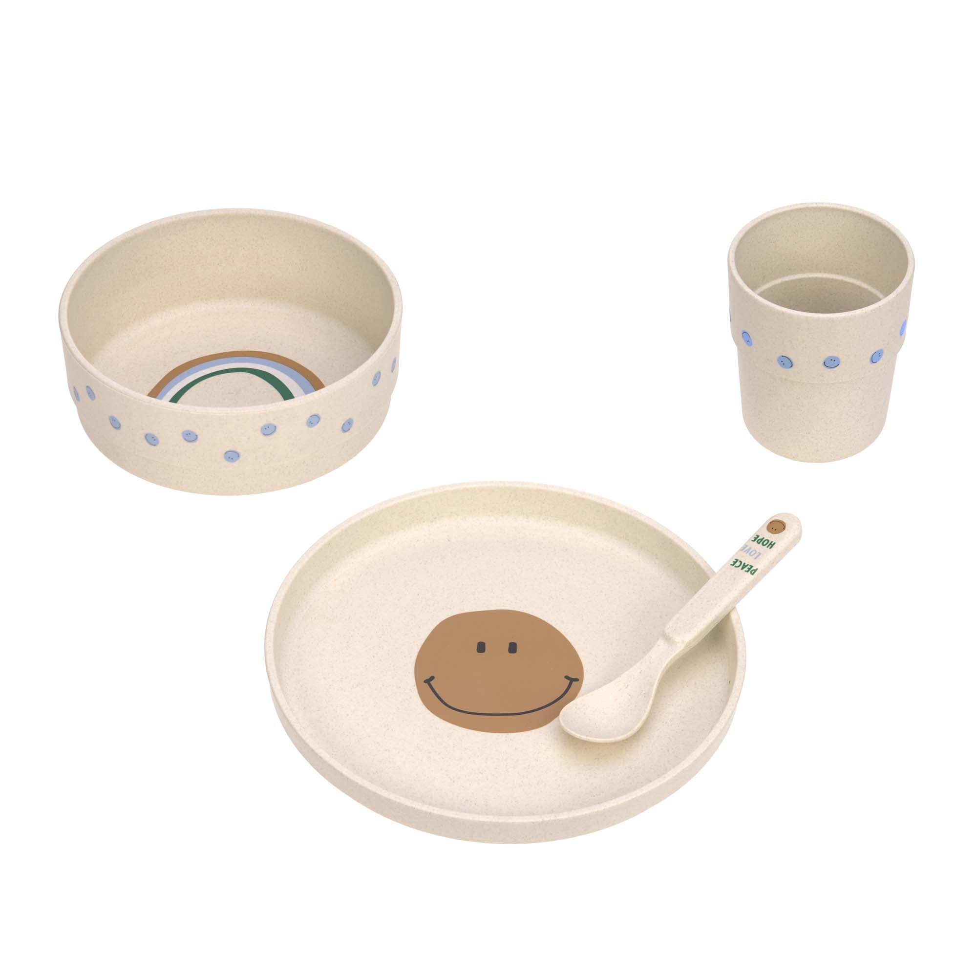 Kinderservies set smile hemelsblauw 3 stuks