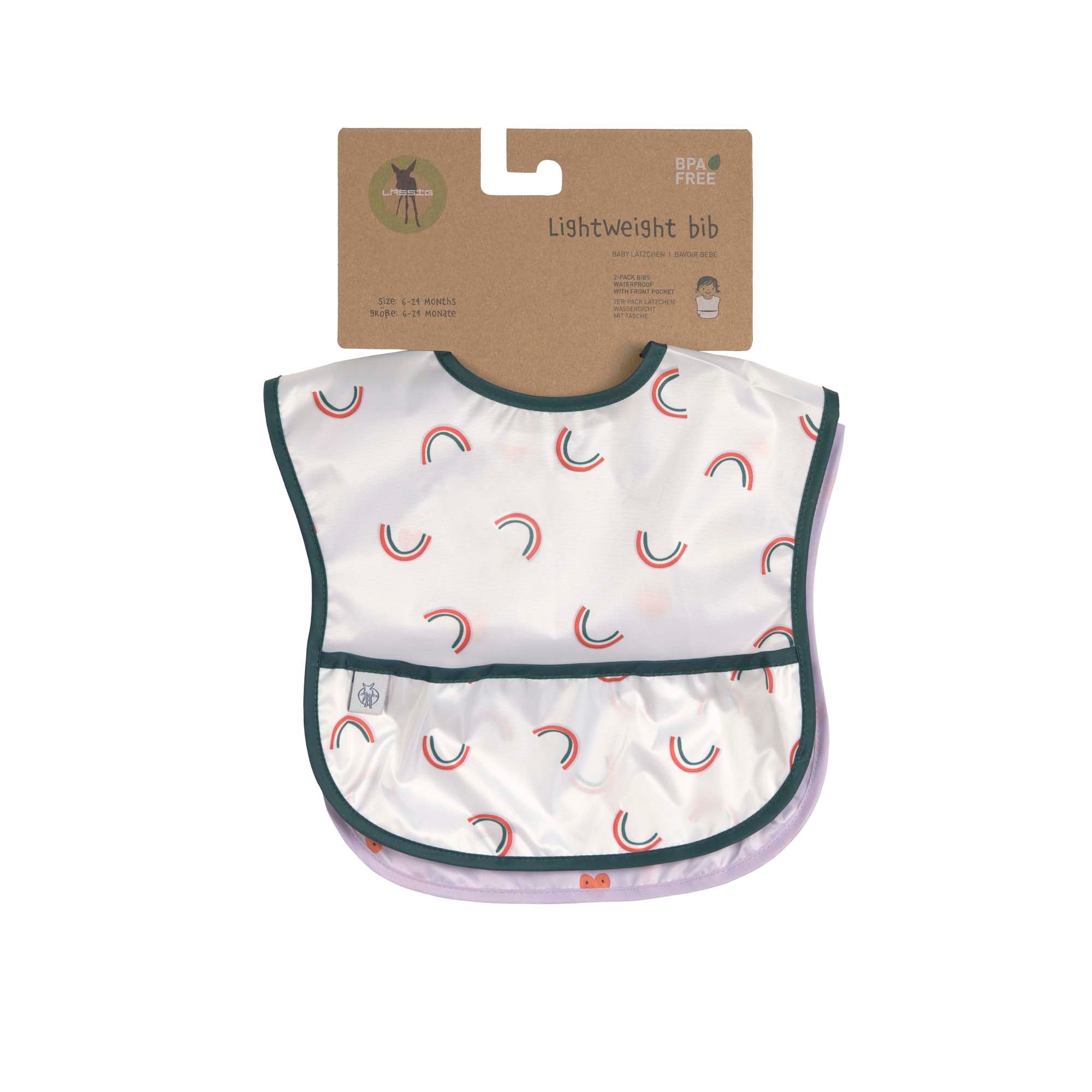 Lichtgewicht slabbers hartjes lavendel 2 stuks