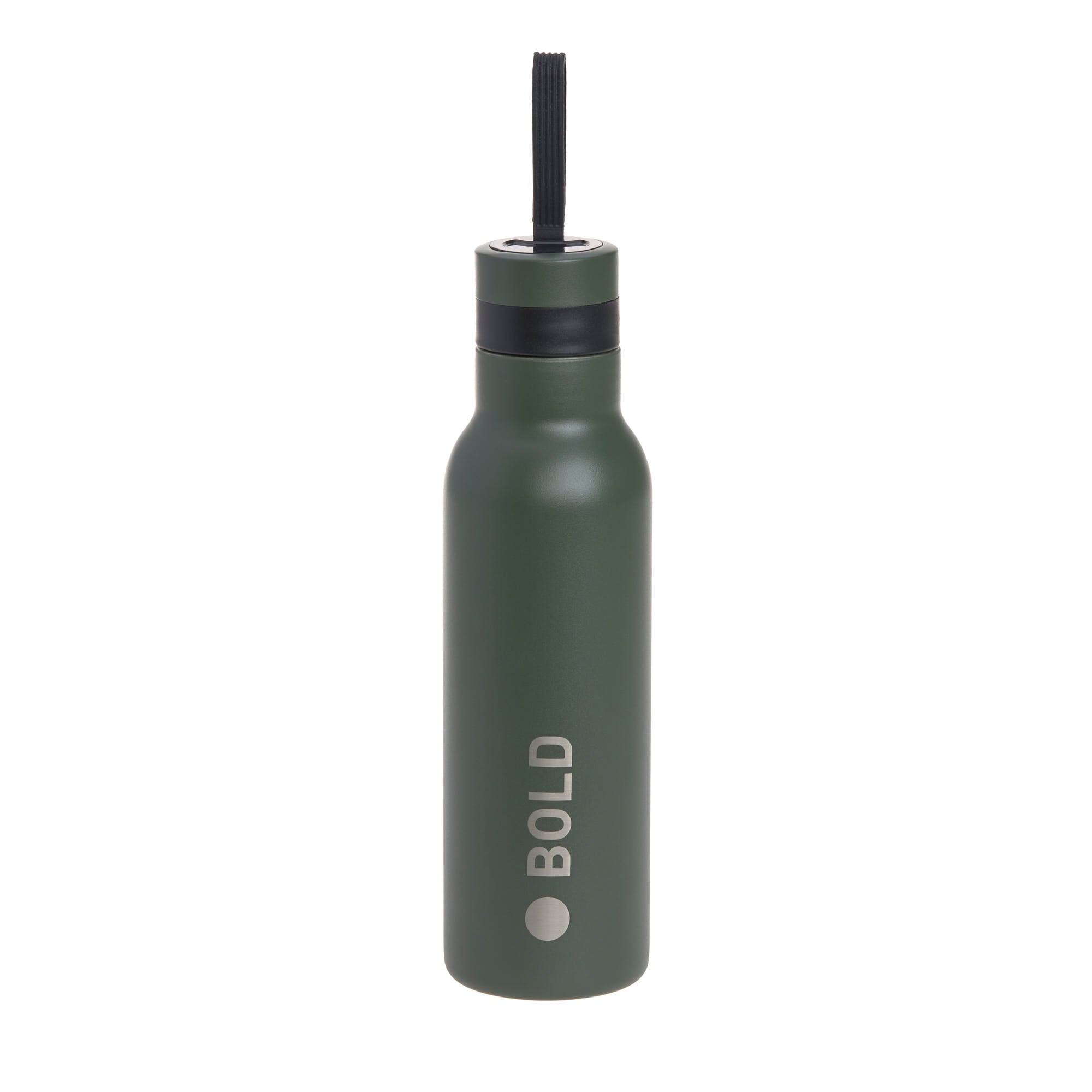 Drinkfles dubbelwandig RVS - olijf groen