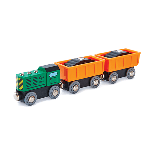 Goederentrein met geladen goederenwagons - BAS & BLIKSEM