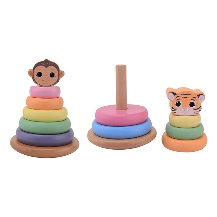 stapeltoren regenboog aap