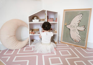 Eeveve speelmat - type modern blocks - kleur oud roze - BAS & BLIKSEM