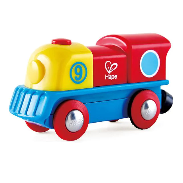 Speelgoedtrein kleurrijke locomotief op batterijen