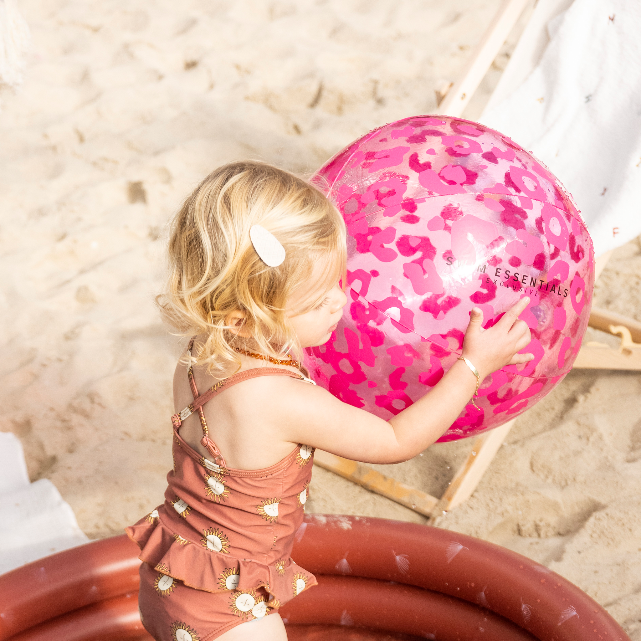 Strandbal Neon Panterprint