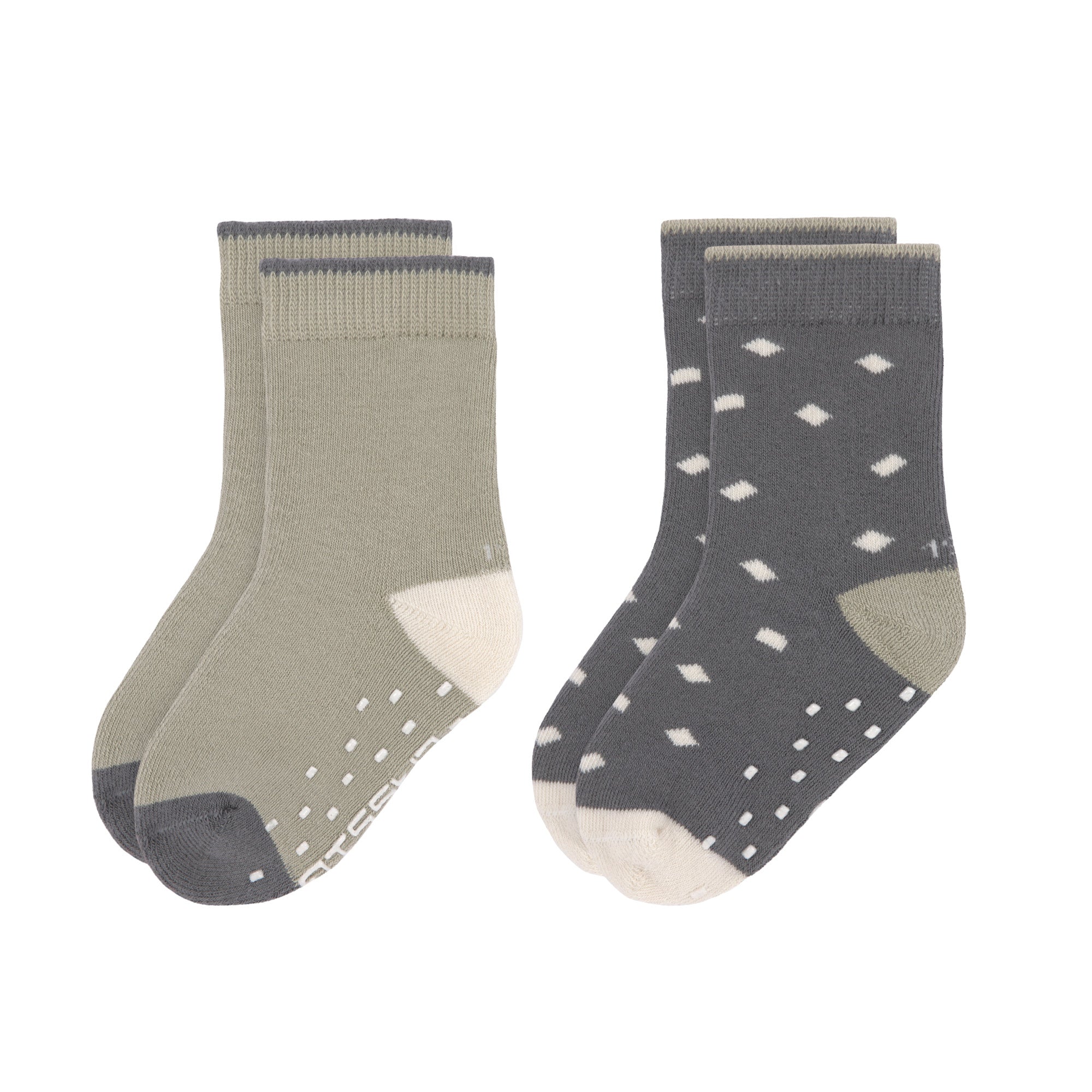 Antislip sokken antraciet/olijf