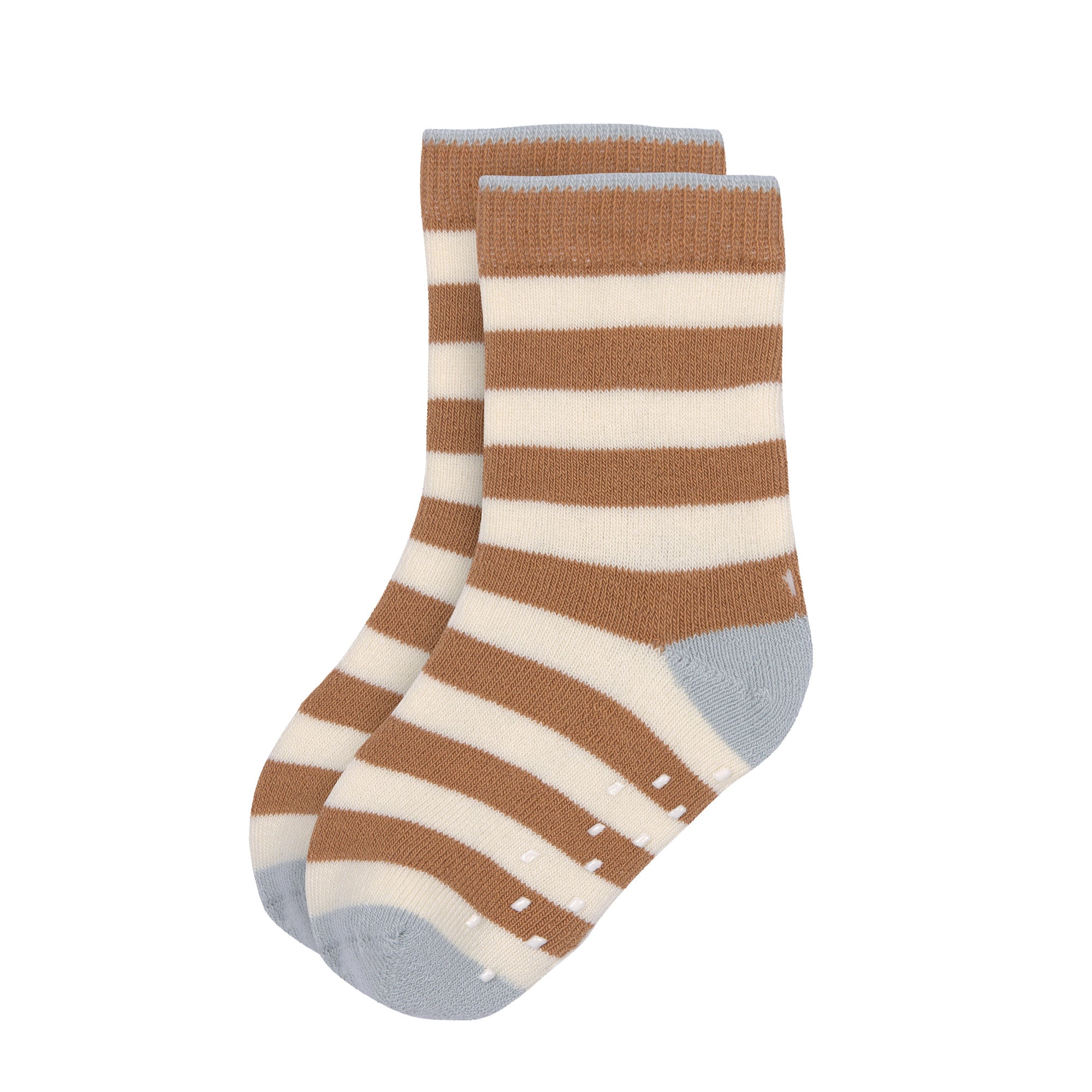 Antislip sokken lichtblauw/caramel