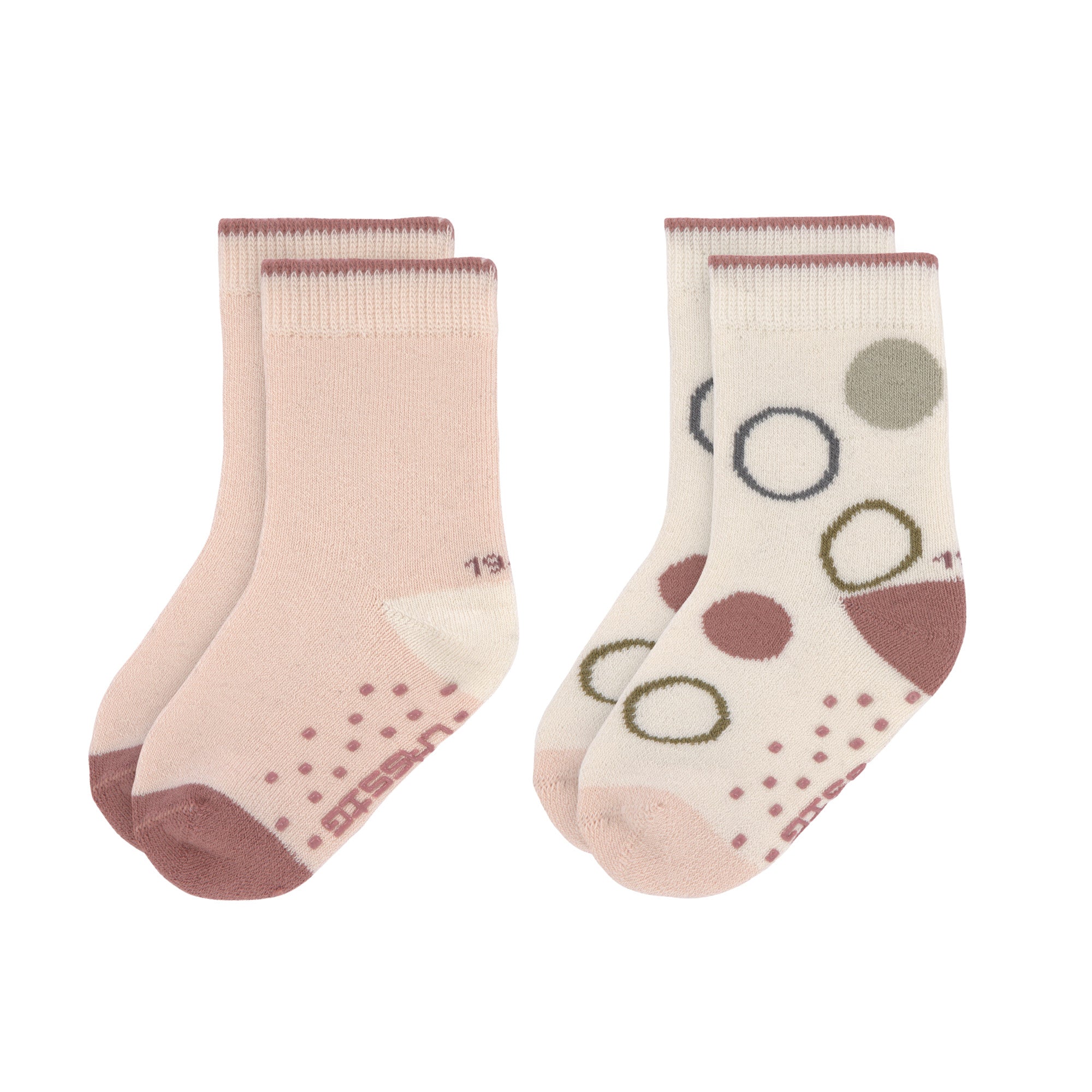 Antislip sokken beige/poeder roze