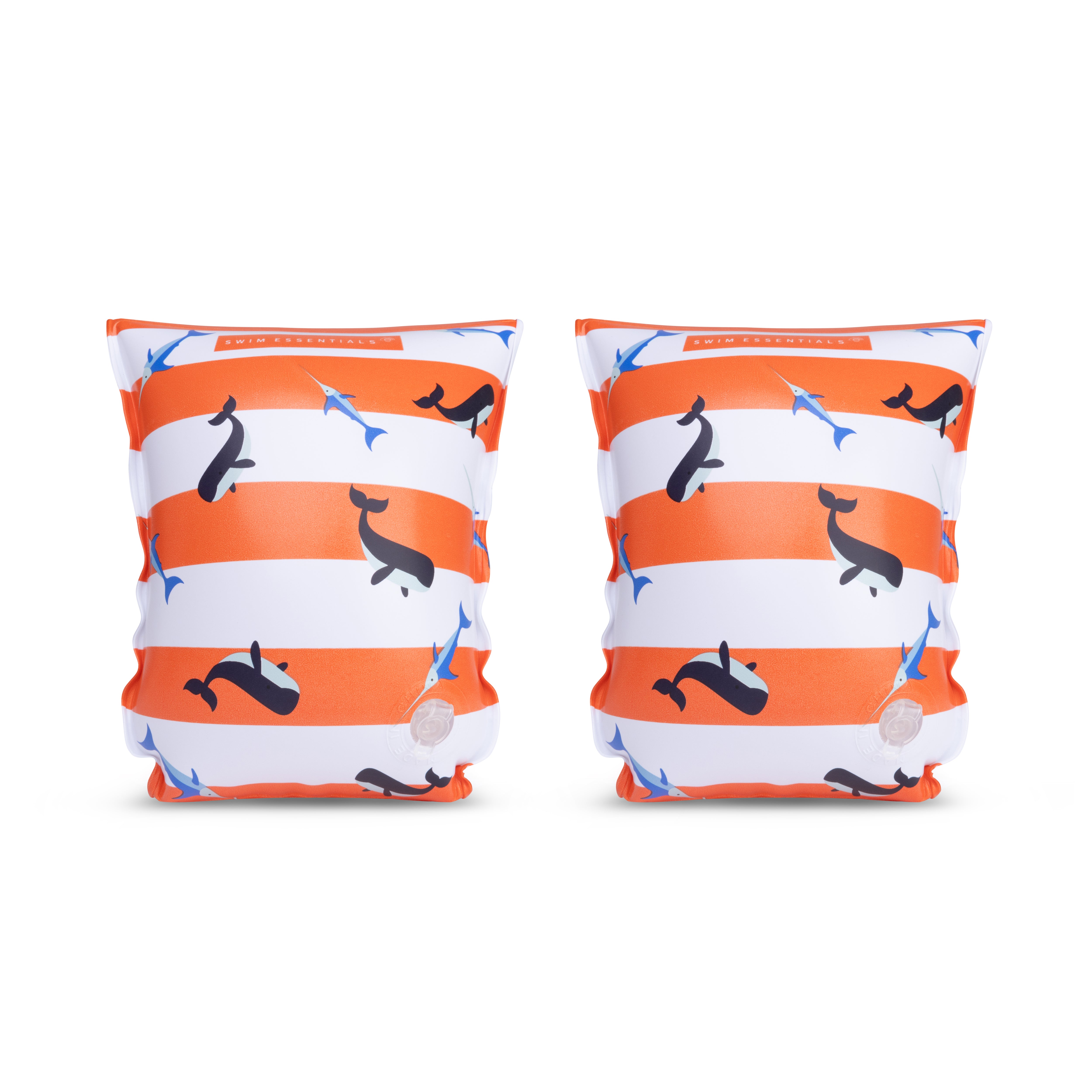 Zwembandjes 2-6 jaar haaien gestreept rood/wit