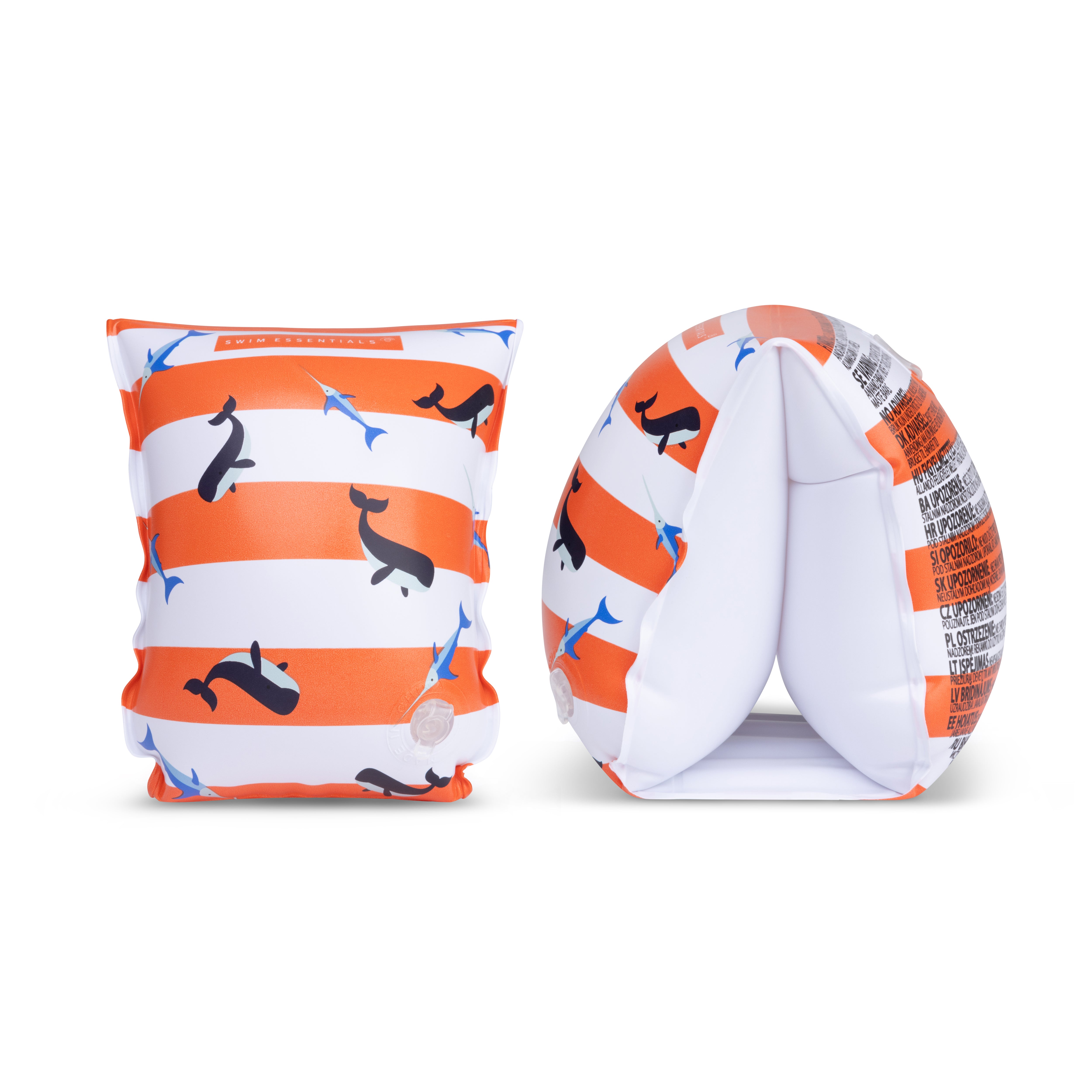 Zwembandjes 2-6 jaar haaien gestreept rood/wit