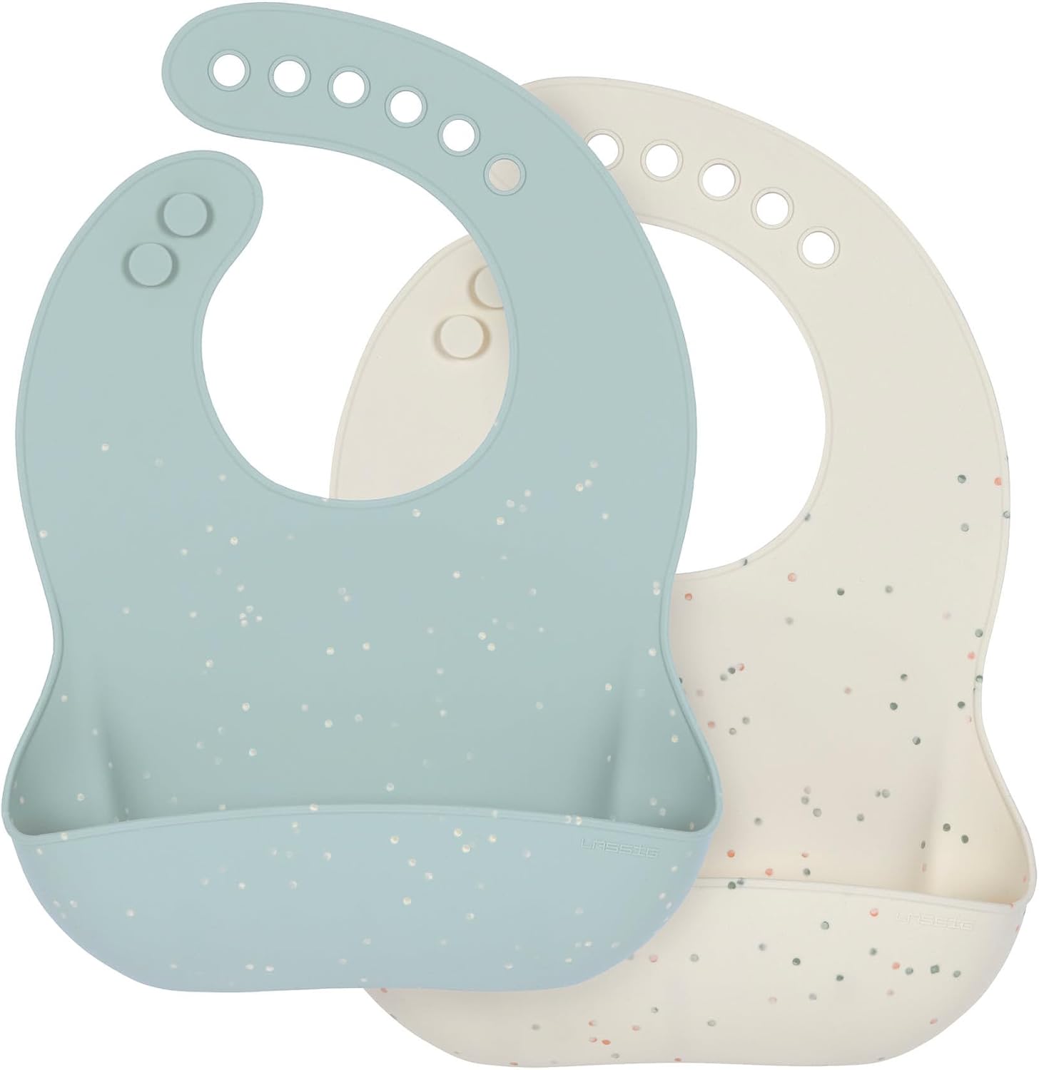 Silicone slabber blauw/naturel 2 stuks