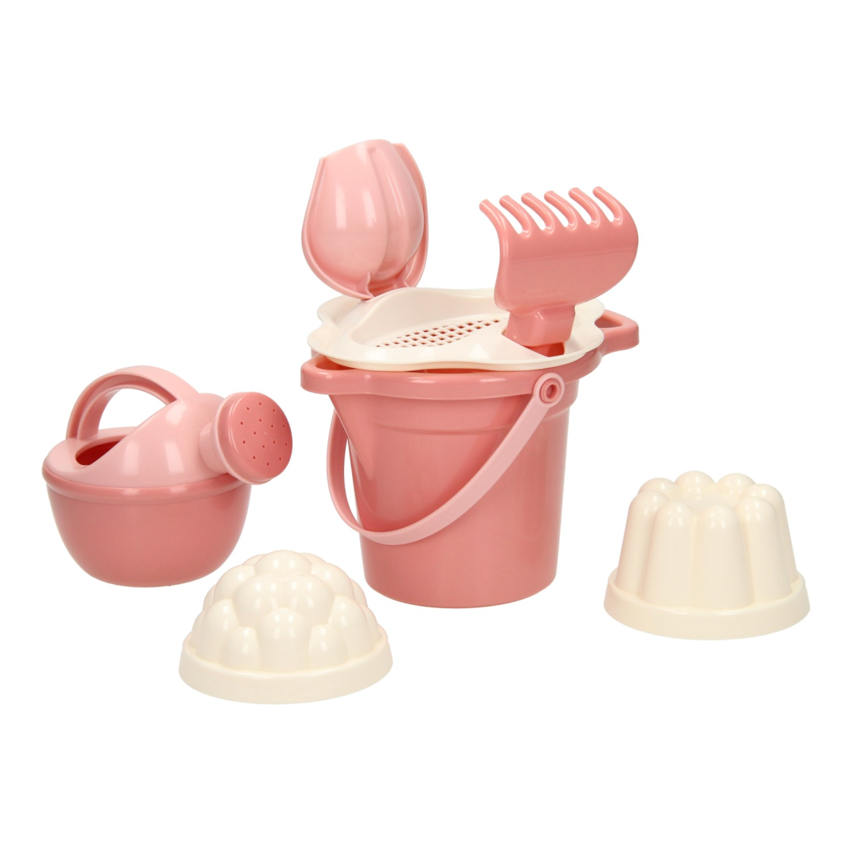 7-delig strandspeelset met emmer roze