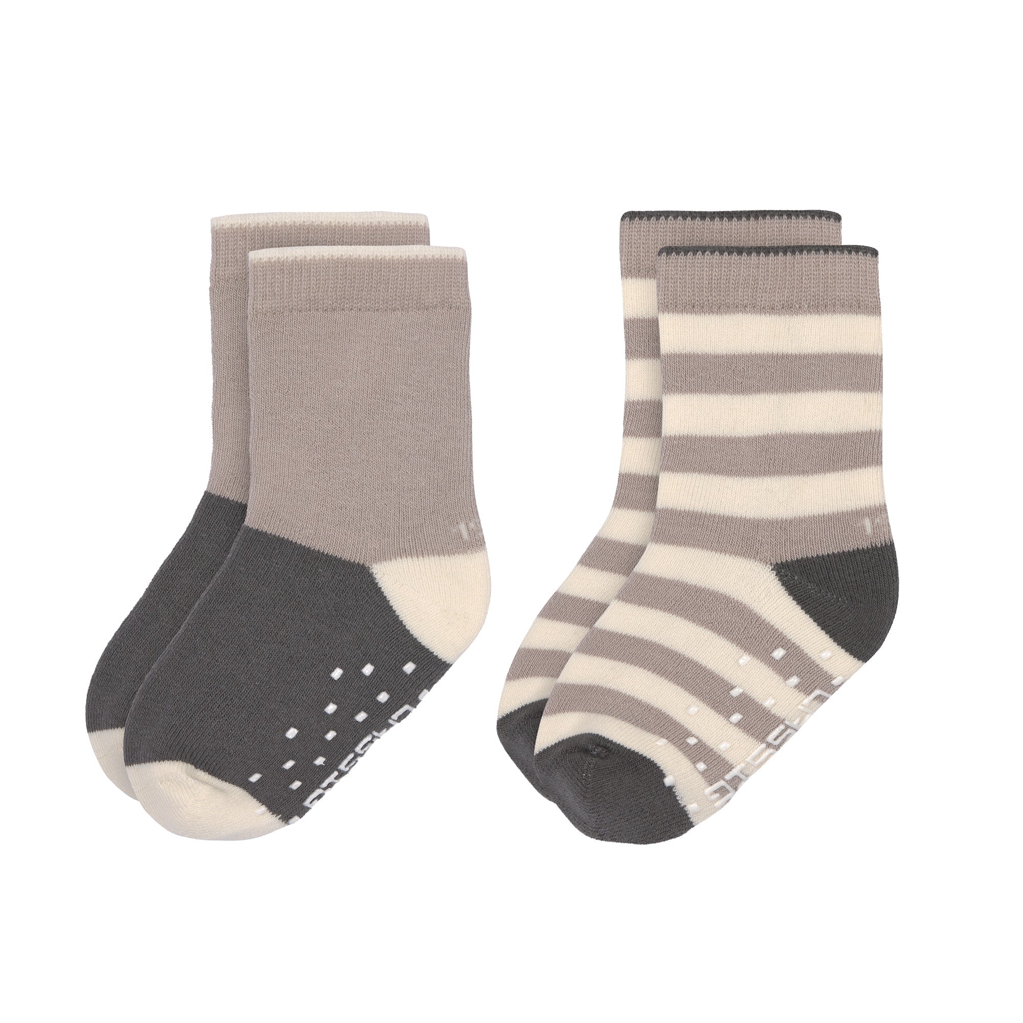 Antislip sokken antraciet/taupe