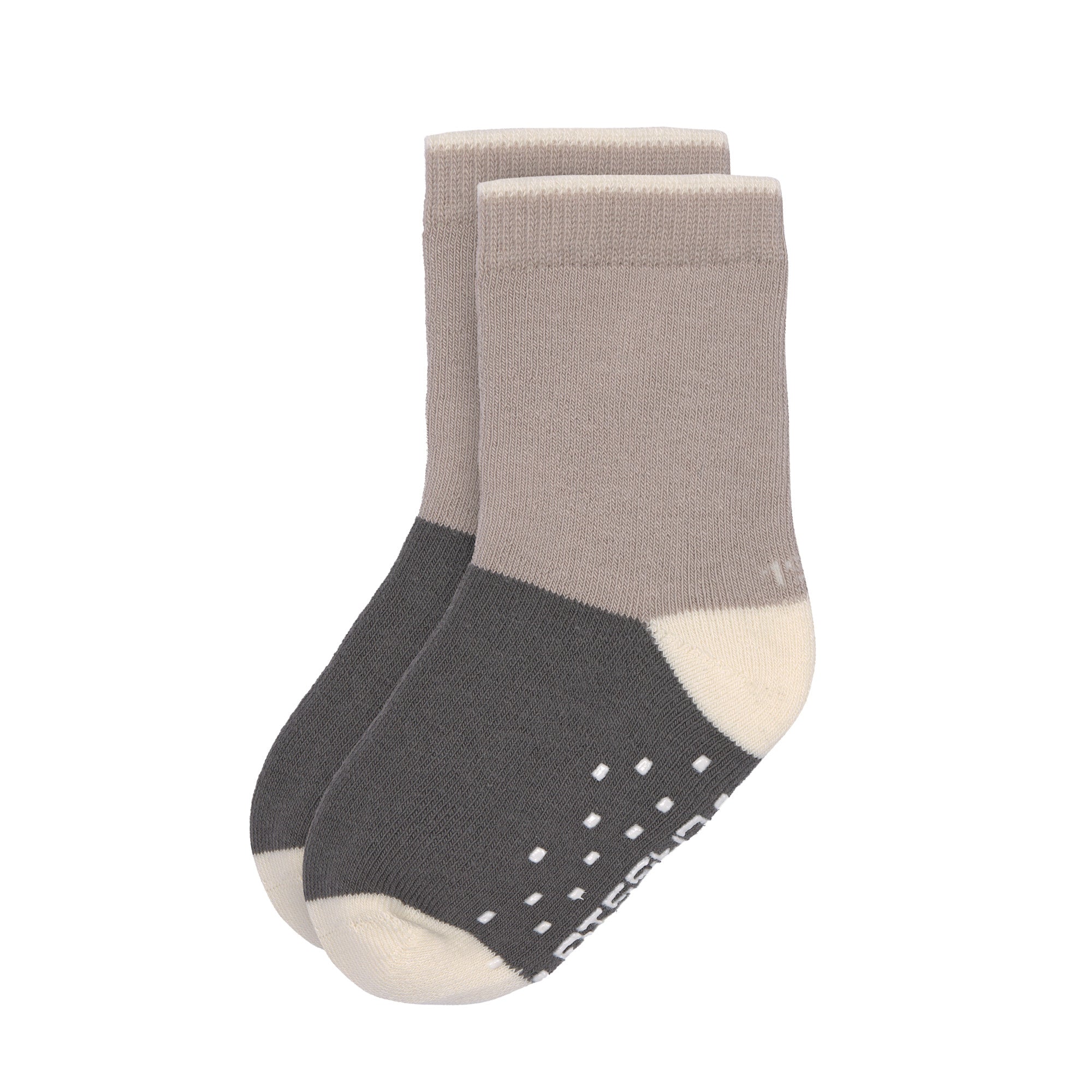 Antislip sokken antraciet/taupe