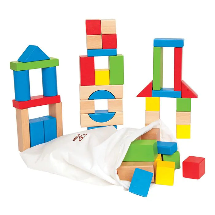 Kleurrijke houten bouwblokken